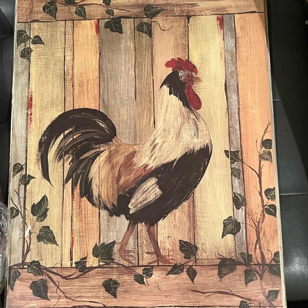 Red and Black Rooster Painting Art - Picture 2 of 9